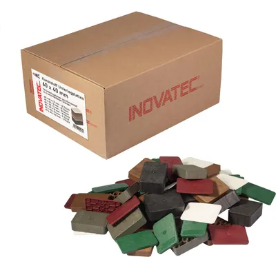 Produktbild von 50 x INOVATEC Kunststoff Unterlegplatten 60 x 40 x 1,5-20 mm Verglasungsklötze Mix im Karton