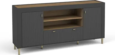 Produktbild von Kommode Mossa Mo7 Sideboard 177X84X40Cm 2 Türen 1 Schublade Schwarz