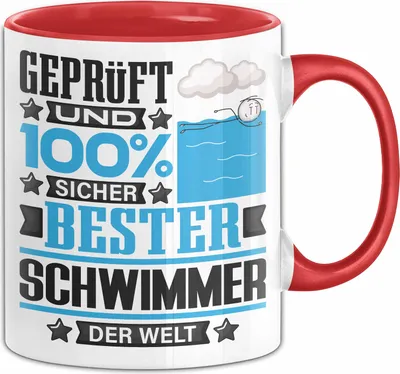 Produktbild von Schwimmer Geschenk Lustiger Spruch für Schwimmer Geschenkidee Bester Schwimmer Der Welt (Rot)