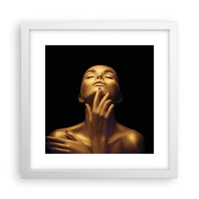 Produktbild von Gerahmtes Poster - Weißer Rahmen - Gold Frau Stück - 30x30 cm - Wand Bild - Wanddeko - Wandbilder - Kunstposter - Wandposter - Bilderrahmen - Bilder - Kunstdruck - Wanddekoration - P2WAC30x30-4573