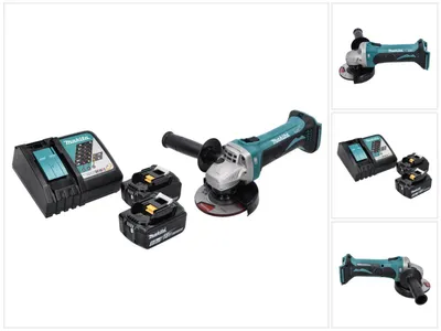 Immagine prodotto di Smerigliatrice angolare a batteria Makita DGA 452 RT 18 V 115 mm + 2x batteria ricaricabile 5,0 Ah + caricabatterie