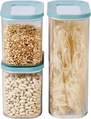 Produktbild von Großbehälter-Set 3-teilig grün - 2 x 1000 ml und 1 x 2000 ml - Trockengravatsbehälter mit Deckel - Lebensmittelbehälter und Organisationsbehälter