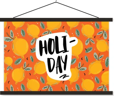 Produktbild von MuchoWow® Textilposter Zitrone - Sommer - Orange 150x100 cm mit schwarzem Rahmen - Schlafzimmer