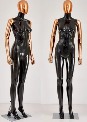 Produktbild von DF7-HD schöne abstrakte schwarz Glanz lackierte Hautfarbe weibliche Schaufensterpuppe Galvanik Kopf Arme Hände goldrosa Neu Weibliche Schaufenstepuppe female mannequin