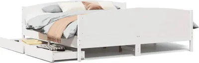 Produktbild von vidaXL Massivholzbett ohne Matratze Weiß 180x200 cm Kiefernholz