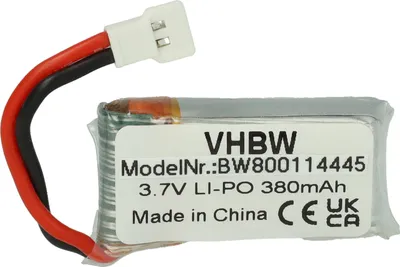Produktbild von vhbw Akku Ersatz für Carrera 370410144 für Drohne Multicopter Quadrocopter (380 mAh, 3,7 V, Li-Polymer)