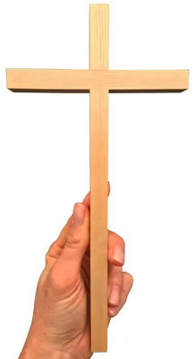 Eichenholz-Wandkreuz 25x12 cm, gesegnet, aus Deutschland