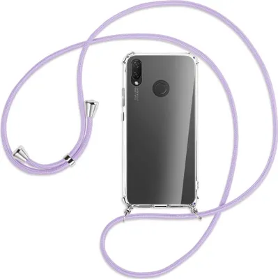 Produktbild von Handykette Backcover-Schutzhülle mit Band (Metall silberfarben) für Huawei P Smart Plus, nova 3 / 3i - violett
