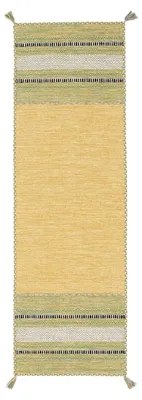 Produktbild von Flachgewebeteppich Kelim Azizi Läufer Gelb 80x500 cm | Moderner Teppich für Wohn- und Schlafzimmer
