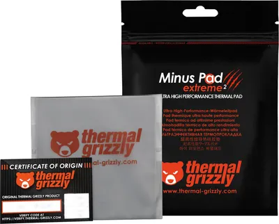 Obrázok produktu pre Thermal Grizzly Minus Pad extreme 2, Chladiaca podložka, Šedá, 100 mm, 100 mm, 2 mm, 79 g
