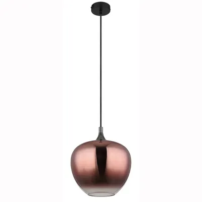 Produktbild von LED Hängeleuchte, Glas, kupfer, schwarz chrom, D 29 cm