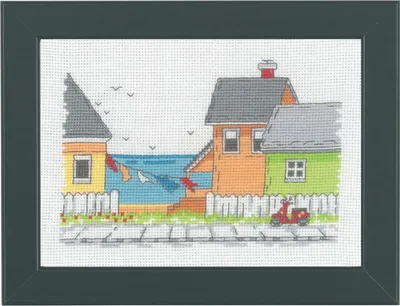 Zdjęcie produktu dla Zestaw do haftu krzyżykowego Permin "Strandstraße", wzór liczony, 18x13cm