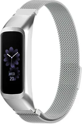 Produktbild von Strap-it Milanese Armband - Kompatibel mit Samsung Galaxy Fit 2 Armband Edelstahl Armband mit Magnetverschluss - Ersatzarmband - Hochwertiges Material - für Samsung Galaxy Armband Silber
