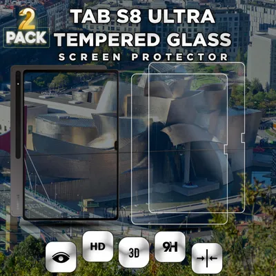 Obrázek produktu pro 2-balení Samsung Galaxy Tab S8 Ultra Ochranné sklo na displej - Tvrzené sklo 9H - Super kvalita 3D