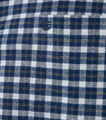 Produktbild von REDMOND Herren Flanellhemd Langarm Button-Down Comfort Blau Karo XL