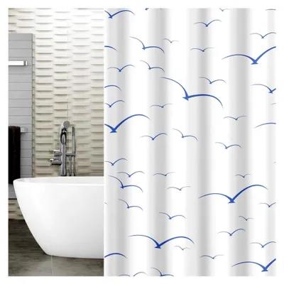 Produktbild von Duschvorhang 180X180cm aus wasserabweisendem Polyester mit 12 Ringen