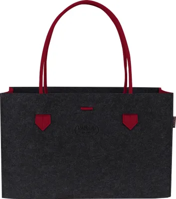 Produktbild von RAIKOU KULT Filz-Tasche Shopper in neuem Design Filzkorb Einkaufstasche  Kaminholztasche Picknick-Korb 44*18*31cm Rot/Anthrazit