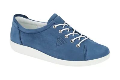 Produktbild von Ecco SOFT 2.0 Damenschuhe - bequeme Schnür- Halbschuhe blau Freizeit NEU