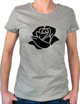 Produktbild von Huuraa Damen T-Shirt Rose Blüte XXL Sport Grey Bio Baumwolle Fairtrade Damenshirt Geschenkidee