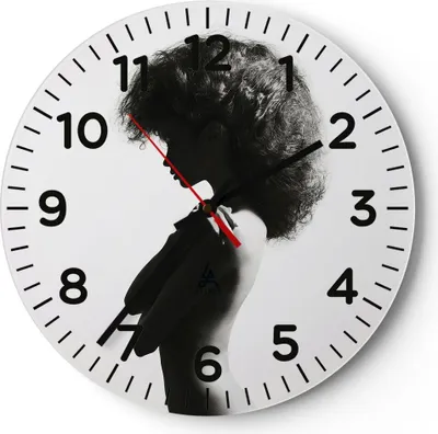 Produktbild von Wanduhr - Rund - Glasuhr - Frau Nacktheit Körper - 40x40cm - Schleichendes Uhrwerk - Lautlos - zum Aufhängen bereit - Dekoration Modern - Wanddekoration aus Glas - C4AR40x40-4946