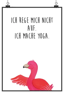Produktbild von Mr. & Mrs. Panda Bild Flamingo Yoga DIN A4 - Weiß - Geschenk, drucke, Posterdruck, Rosa, wanddeko, Wandbild, Baum, Vogel, Namaste, Meditieren, Yogi, Kunstdruck