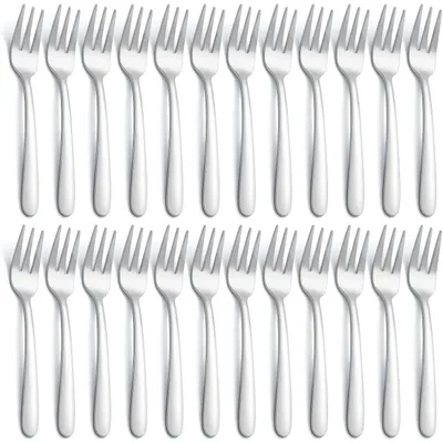 Produktbild von Kuchengabel Set Dessertgabel Set 24 Stück (14,5cm) Edelstahl Gabeln Spülmaschinenfest Spiegelpoliert Geeignet für Haushalte Restaurants Kantinen