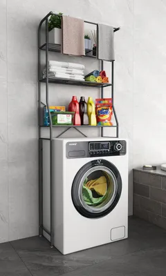 Produktbild von VCM Metall Überbauschrank | Waschmaschine | Maße: H. 167 x B. 60 x T.24 cm | 3 Ablagen - Tubas L