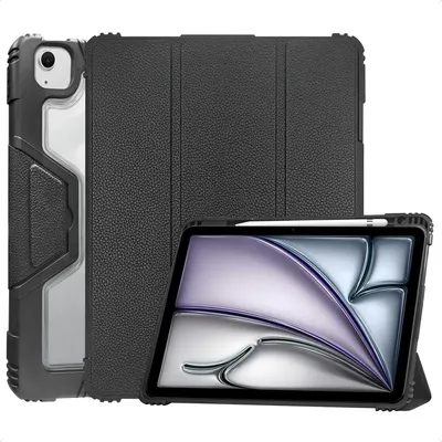 Produktbild von Accezz Rugged Trifold Klapphülle iPad Air 11 Zoll (2025) M3 / (2024) M2 / Air 5 (2022) / Air 4 (2020) - Schwarz