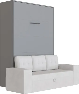 Produktbild von Schrankbett mit Sofa Sandgrau M3 140x200 Vertikal Anthrazit