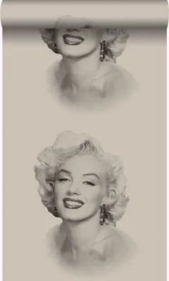 Produktbild von Origin Wallcoverings Tapete Marilyn Monroe Grau und Schwarz - 326350 - 53 cm x 10,05 m