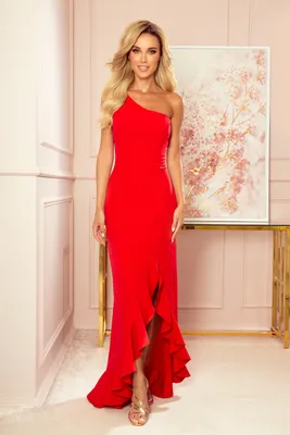 Produktbild von Numoco Asymmetrisches Damenkleid Morgauwse rot S