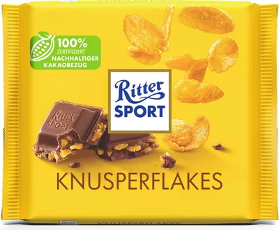 Produktbild von Ritter Sport - Bunte Vielfalt - Knusperflakes/Cornflakes - 100g (gelb)
