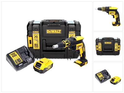 Image de DeWalt DCF 620 P1 18 V Brushless Visseuse plaque de plâtre sans fil en Coffret TSTAK II  + 1x Batterie DCB 184 5,0 Ah + Chargeur DCB 115 XR