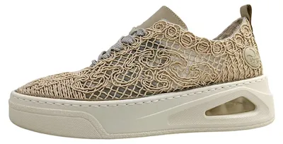 Image de Chaussures de sport pour femmes Rieker, lacets, couleur beige, style décontracté