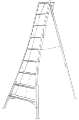 Produktbild von Niwaki Aluminium 3-Holm-Gartenleiter höhenverstellbar Silber 227x140x301 cm