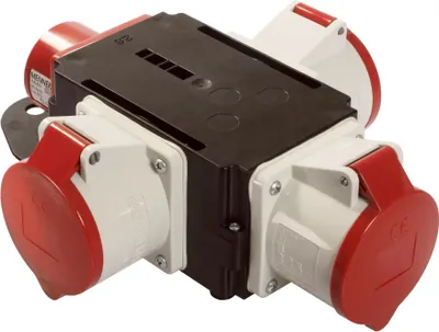Produktbild von as - Schwabe MIXO Adapter/Stromverteiler ELBE – CEE-Stecker 3 5-polige CEE-Steckdosen – Robuster Baustellen Starkstrom-Verteiler – IP44 – EU I 60832