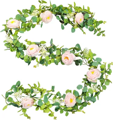 Produktbild von Künstliche Rebe, realistische künstliche Blumengirlande, elegante gefälschte Rosenrebe für Hochzeitsfeier-Nachbildungation-Ein Rosa