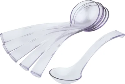 Produktbild von APS Feinkostlöffel aus transparentem SAN-Kunststoff 6er Set Löffelmaß Ø 6 cm, Länge 23 cm