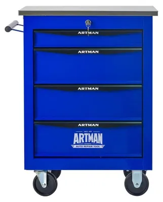 Immagine prodotto di Carrello portautensili, 4 cassetti, robusta struttura in acciaio, blu - 4 cassetti