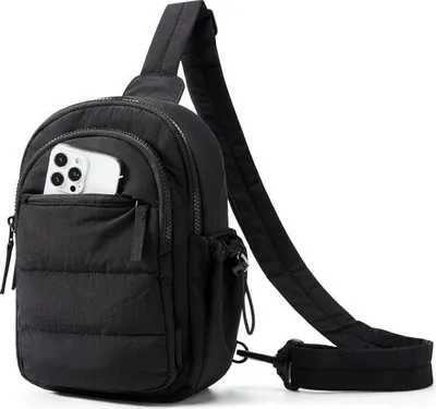 Zdjęcie produktu dla INF Lekka Torba Sling Crossbody z Wieloma Kieszeniami na Podróże i Sport Czarny