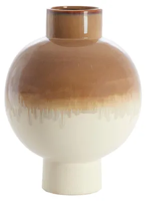 Image de Vase Light & Living ZELATA en céramique crème + taupe – Ø34x46 cm