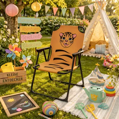 Kinder Campingstuhl Klappstuhl Gartenstuhl Campingstuhl Outdoor Tiger