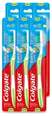 Produktbild von 6 x Colgate Extra Clean Medium Zahnbürste - Vorteilspackung - 6 Stücke