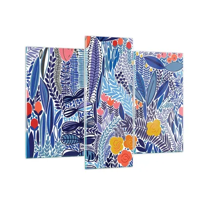 Produktbild von Bilder auf glas - Blumen Blätter Illustration Tropen - 130x100cm - Glasbilder - Wandbilder - Kunstdruck - Wanddekoration aus Glas - Glas Bilder - Wandbild auf Glas - GCB130x100-2944