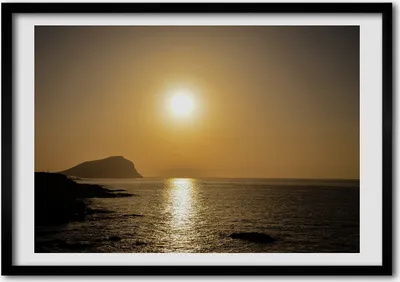 Produktbild von Bild - Bilder - Bilderrahmen - 70 cm x 50 cm - MDF-Rahmen, Wandkunst Sonnenuntergang Meer