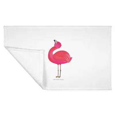 Produktbild von Mr. & Mrs. Panda Handtuch Flamingo Stolz - Weiß - Geschenk, Mama, Flauschtuch, Tochter, 50x100, gesichtstuch, Rosa, gesichtshandtuch, Frotteehandtuch