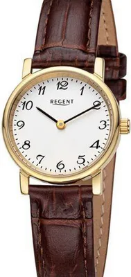 Zdjęcie produktu dla Zegarek damski Regent na skórzanym pasku, analogowy, brązowy URF1560