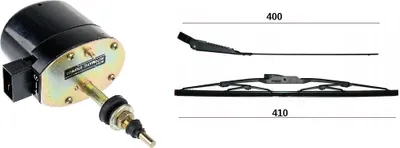 Produktbild von Scheibenwischermotor 12V 105° + Arm + Blatt Wischermotor universal Traktor