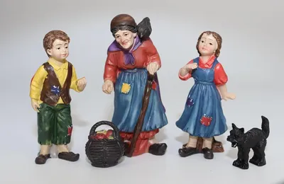 Produktbild von FADEDA 5X Spielfiguren - Hänsel und Gretel aus Polyresin, handbemalt - Deko Hänsel und Gretel Dekofiguren Gartendeko - Gartenfiguren. Höhe: 7 cm