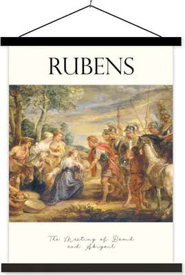 Produktbild von MuchoWow® Textilposter Die Begegnung von David und Abigail - Peter Paul Rubens 60x80 cm mit schwarzem Rahmen - Plakathalter